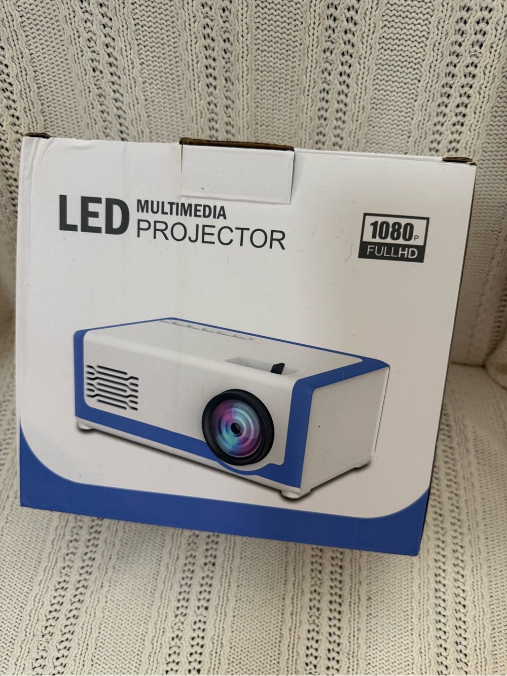Compact White and Blue LED Multimedia Projector - 1080p Ready
